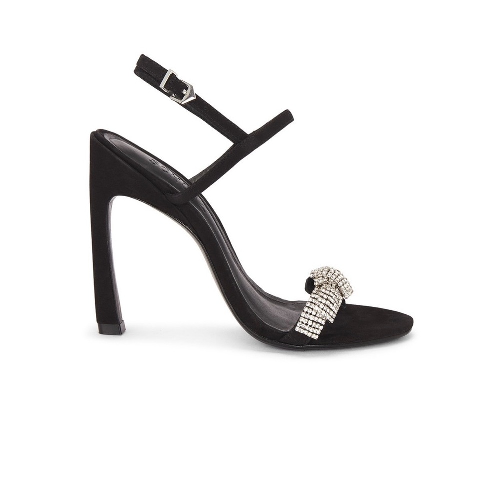 SCHUTZ Black Crystal Knot Strap Heeled Sandals - Picture 9 of 14